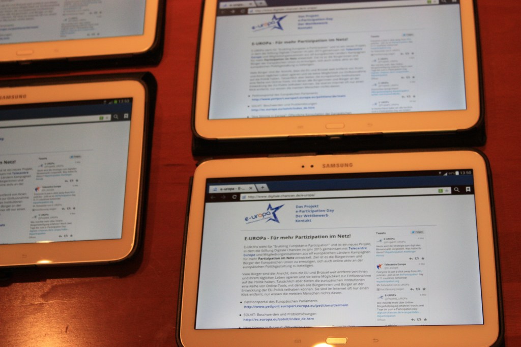 e-Participation day in Germany: tablets to test the tools ready for participants